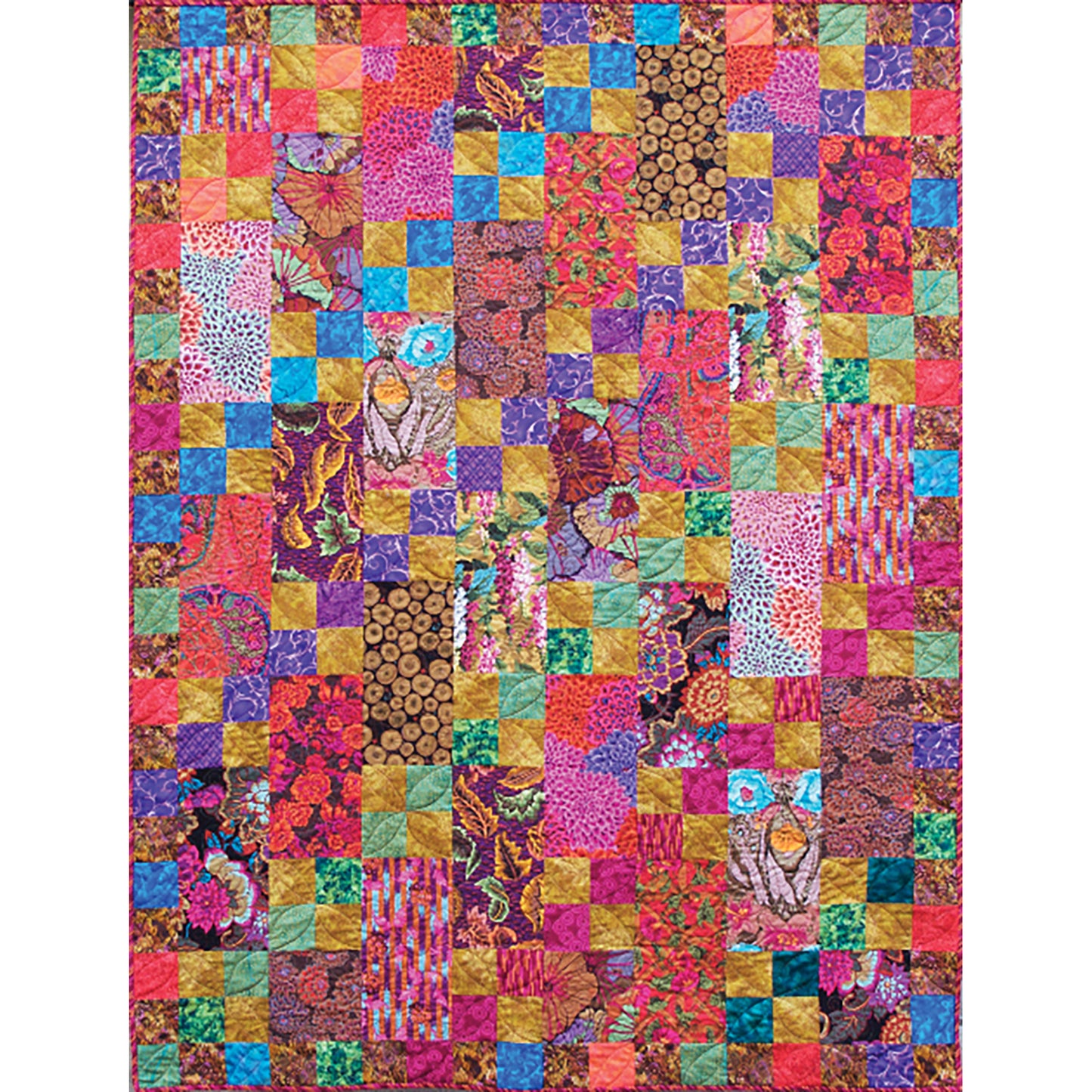 Fun quilt is lots of fun colored fabric in one quilt.  So many elements like four patch squares that it's easy to overlook some elements over others.