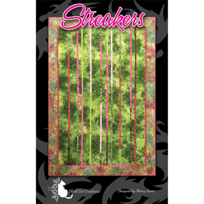 Cover for the Streakers quilt pattern by Minay Sirois of Black Cat Creations.