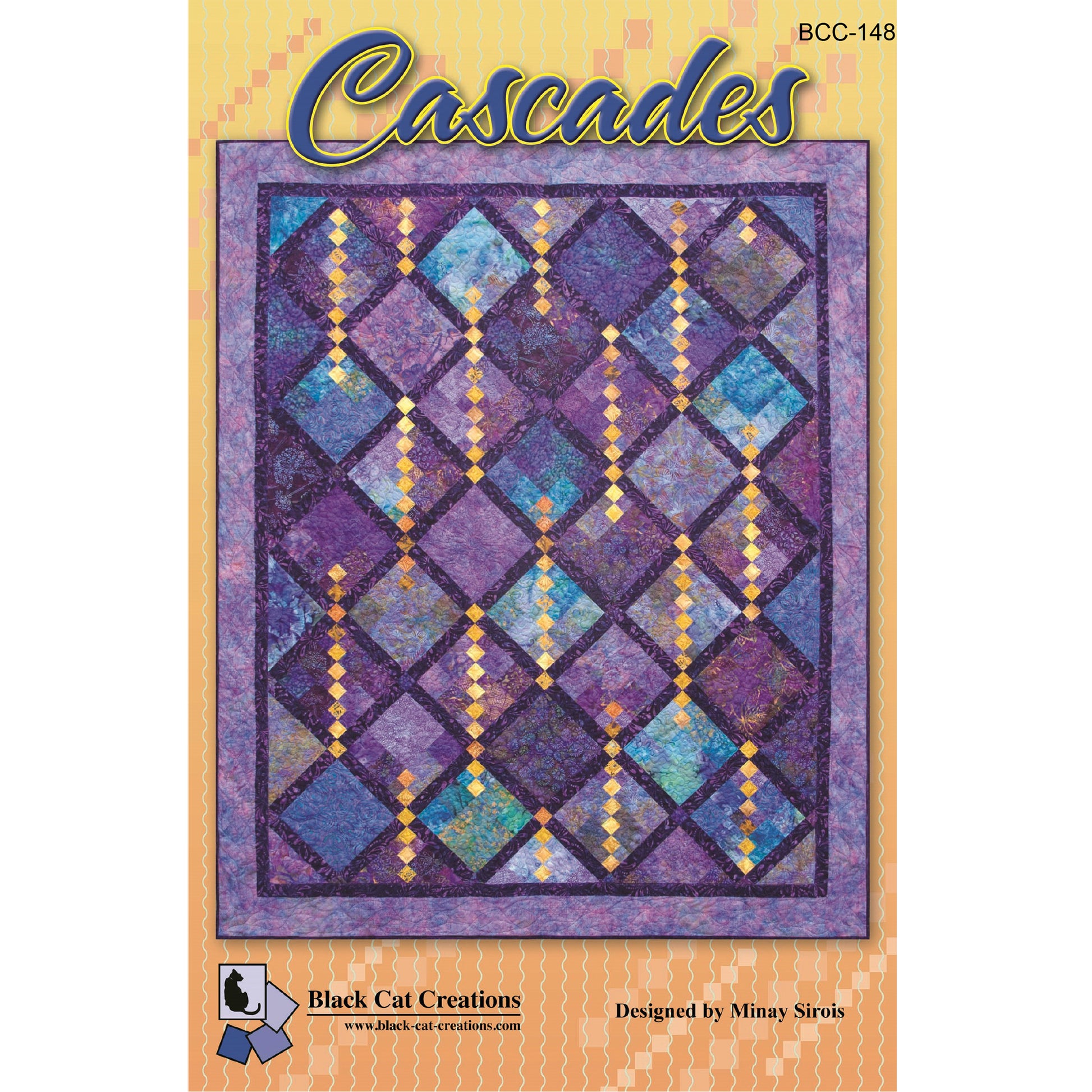 Cover image of pattern for Cascades quilt.