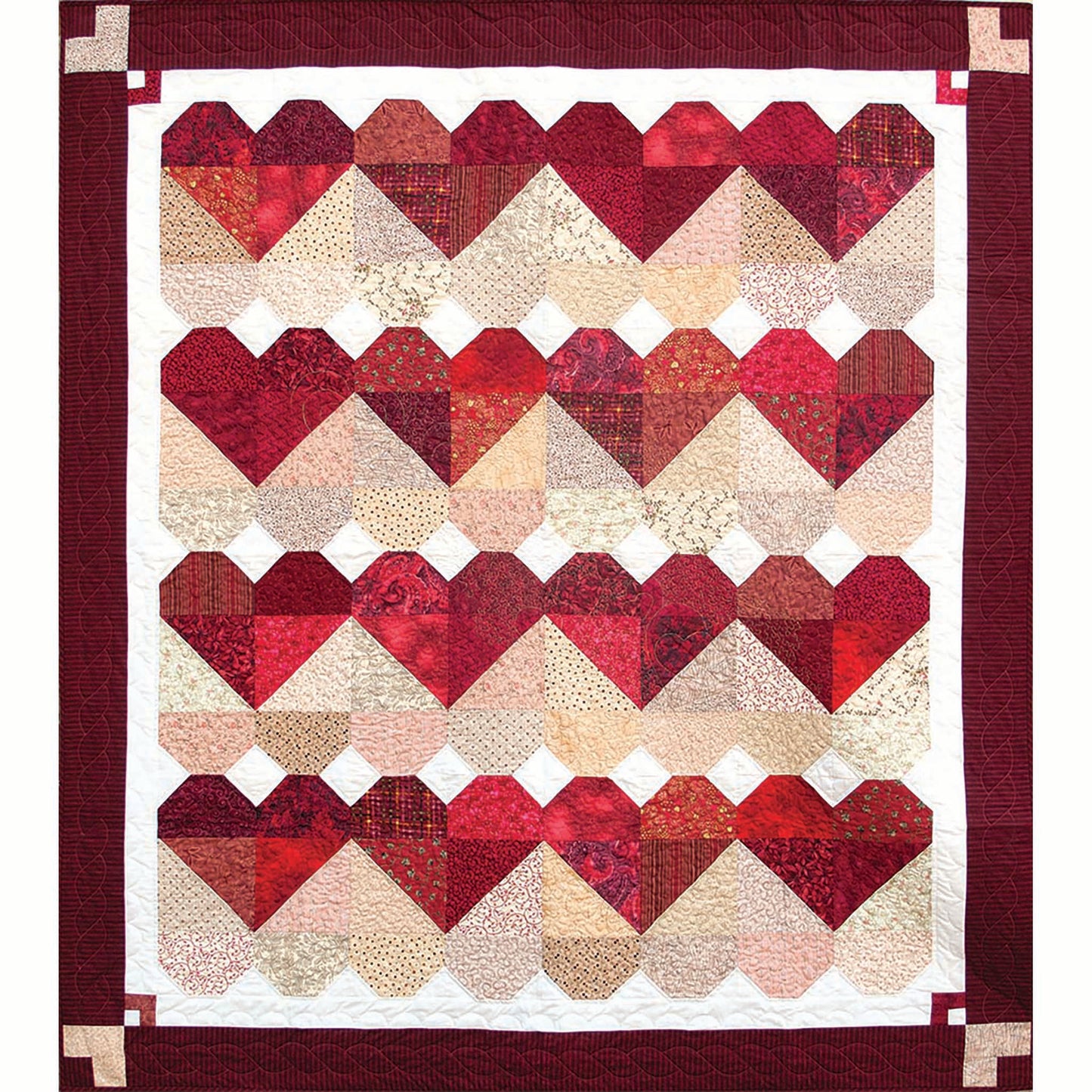Blended Hearts Quilt BCC-151e - Downloadable Pattern