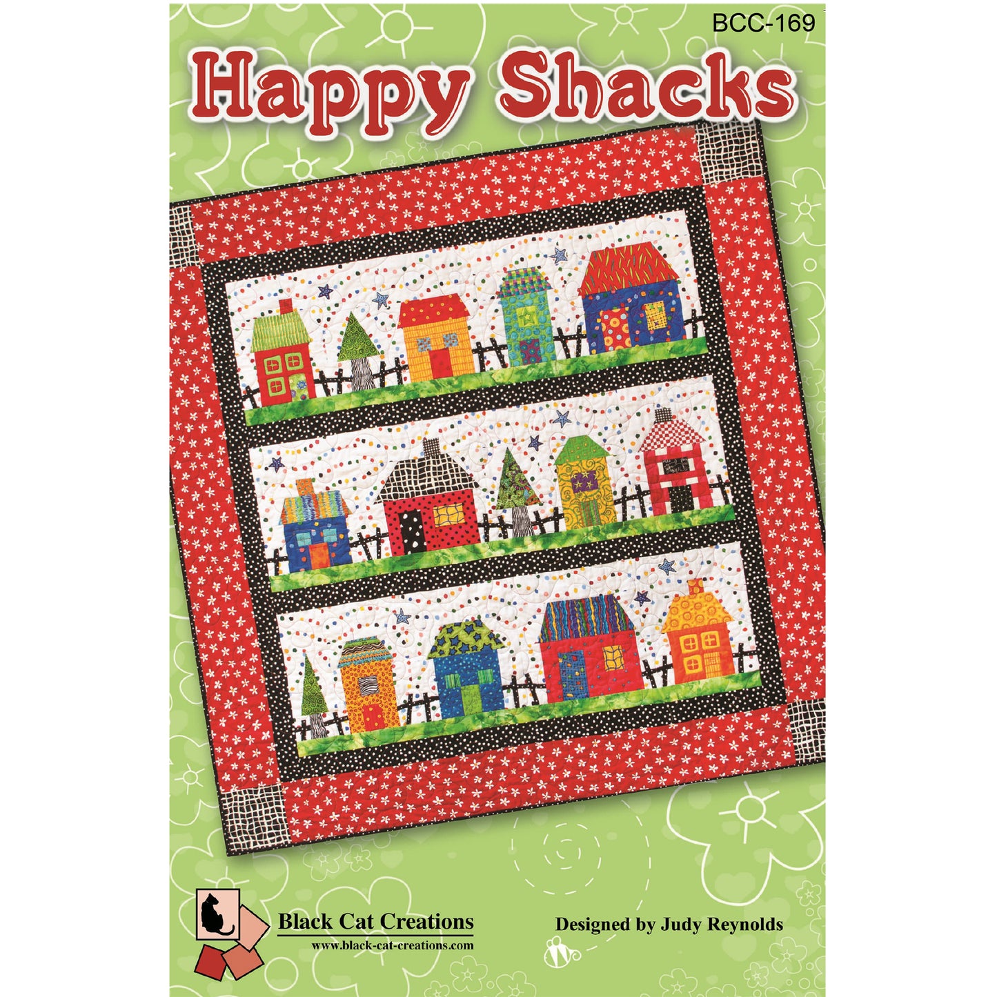 Cover image of pattern for Happy Shacks quilt.
