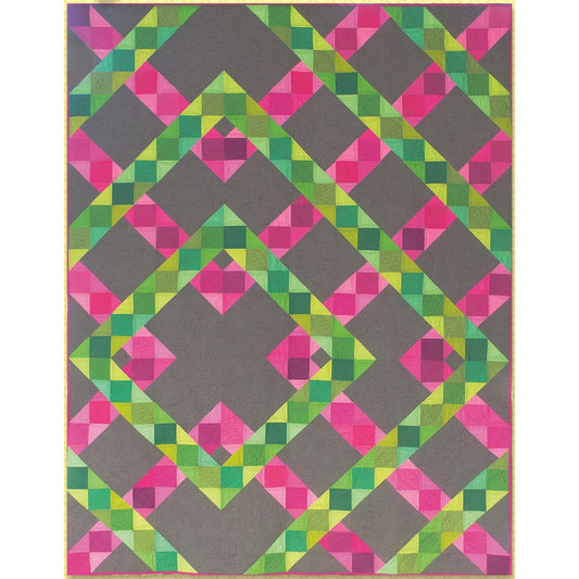 Variations of two simple blocks make this striking dynamic quilt.