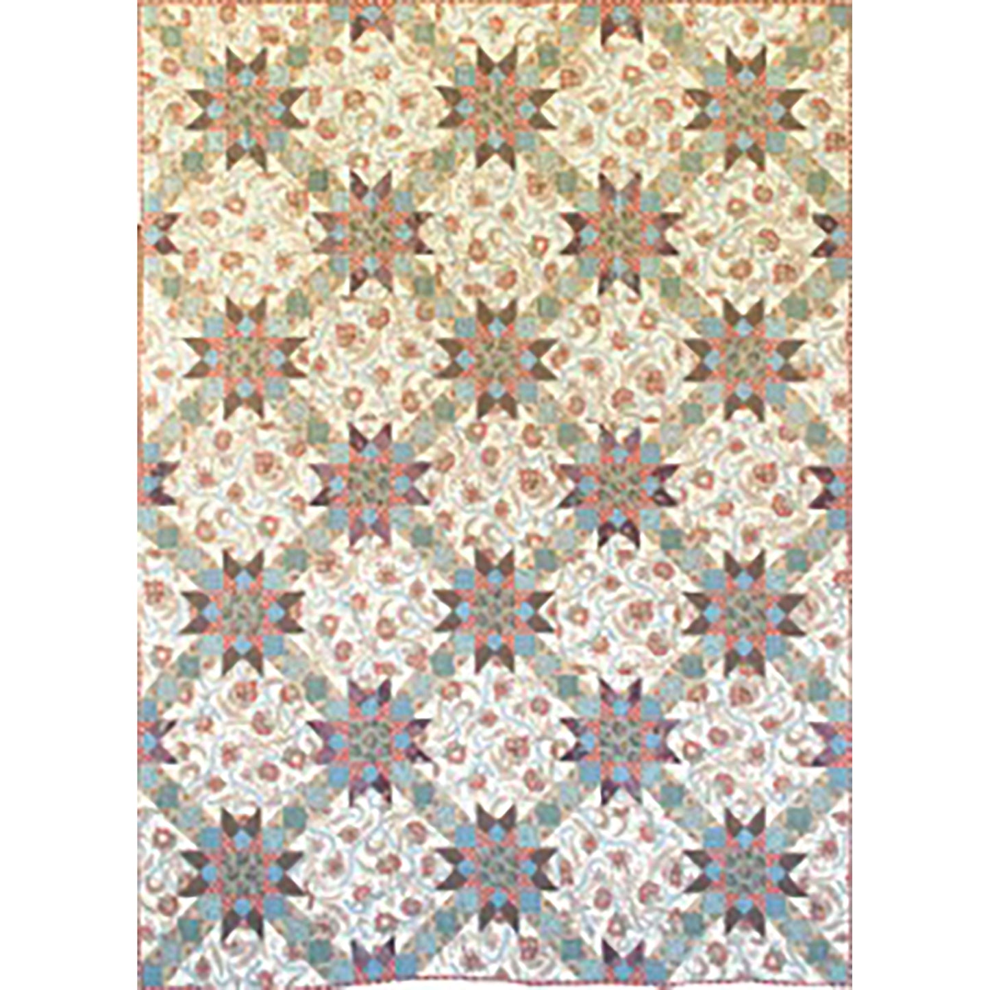 This quilt features stars in the corners of diamond that showcase a favorite fabric.