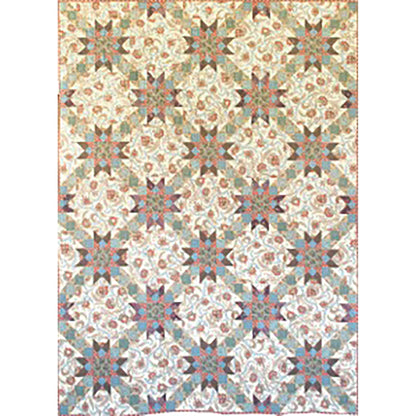 This quilt features stars in the corners of diamond that showcase a favorite fabric.