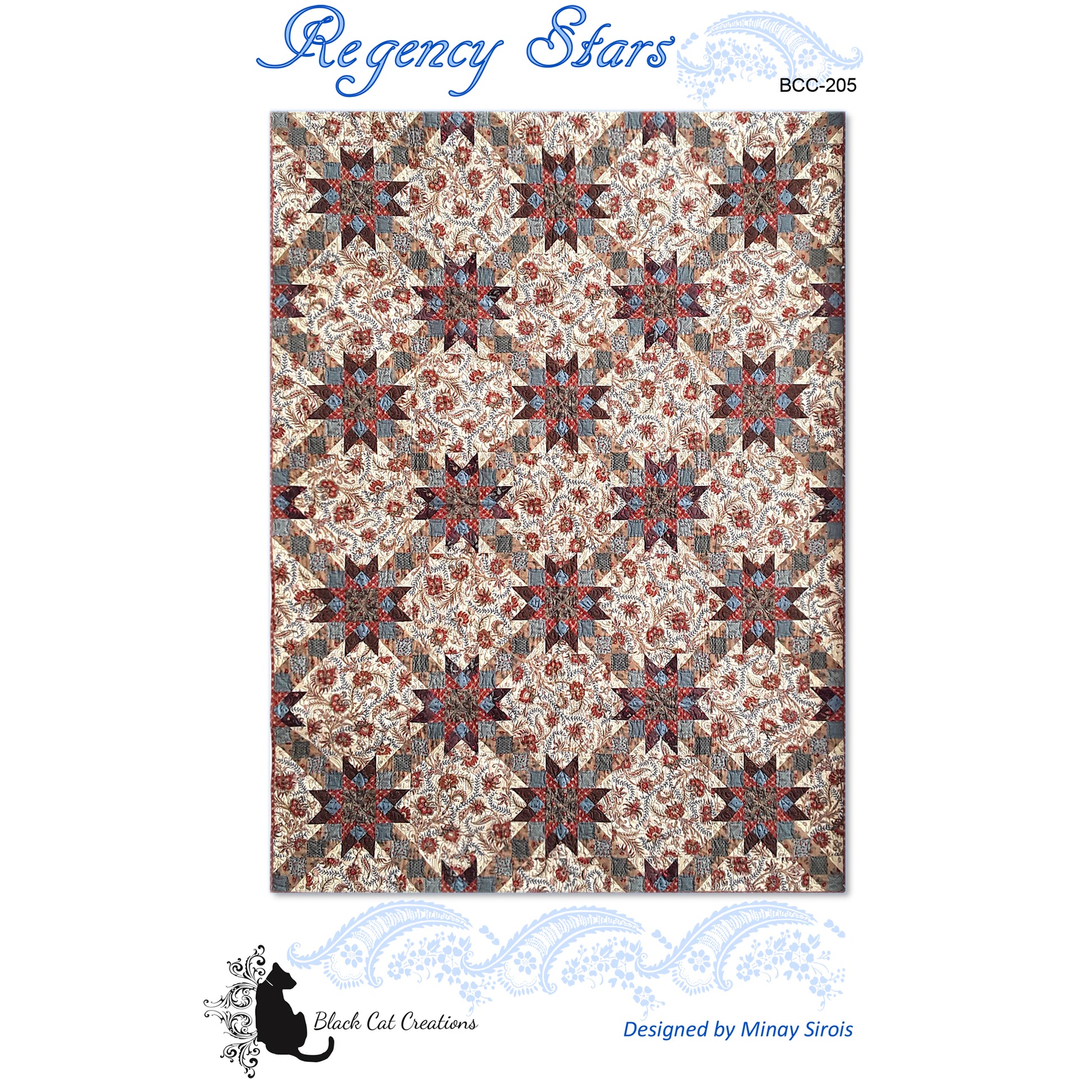 Cover image of pattern for Regency Stars Quilt.