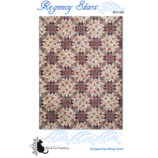 Cover image of pattern for Regency Stars Quilt.