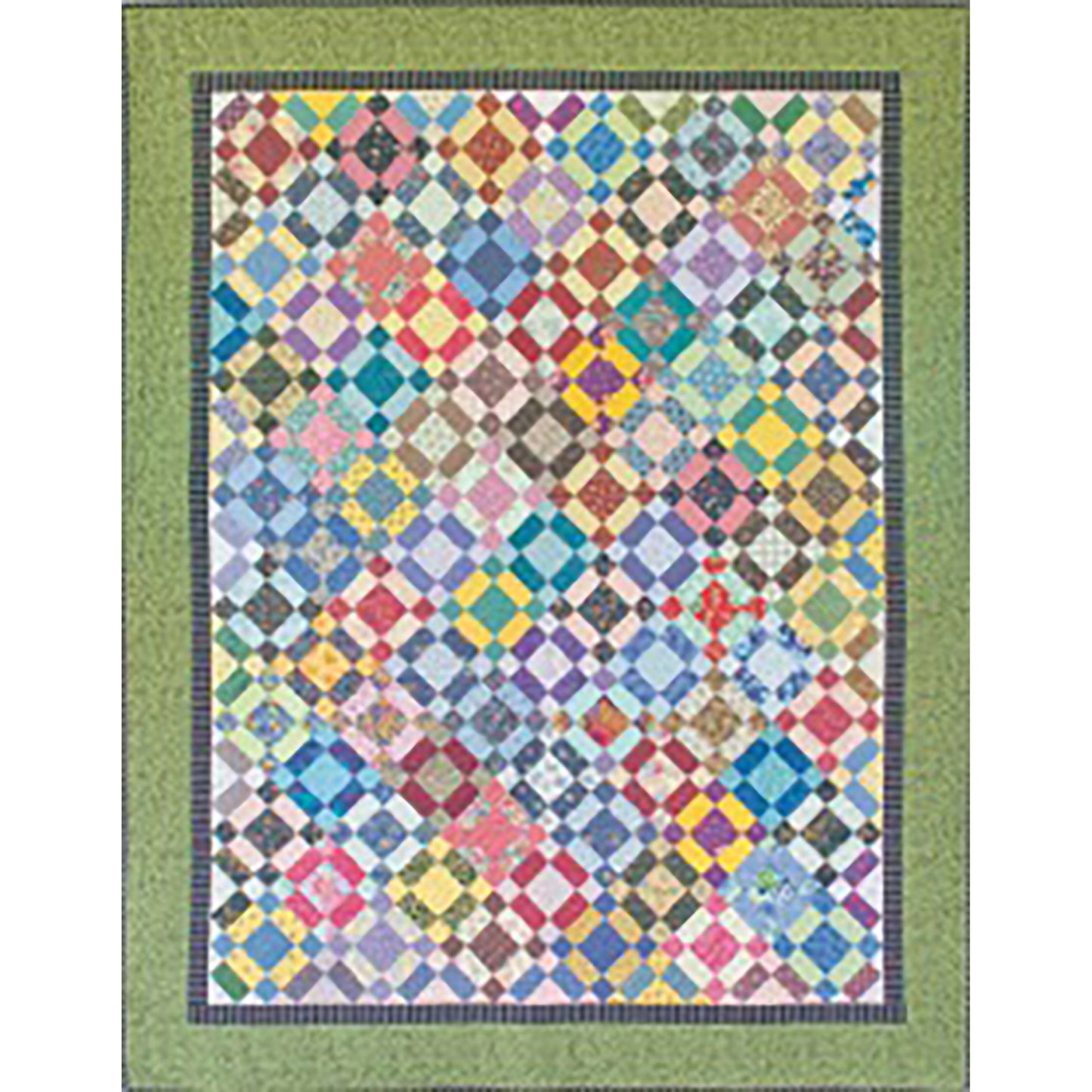 Puss in the Corner quilt pattern is a fun scrap pattern with diamonds outlined with other fabric.