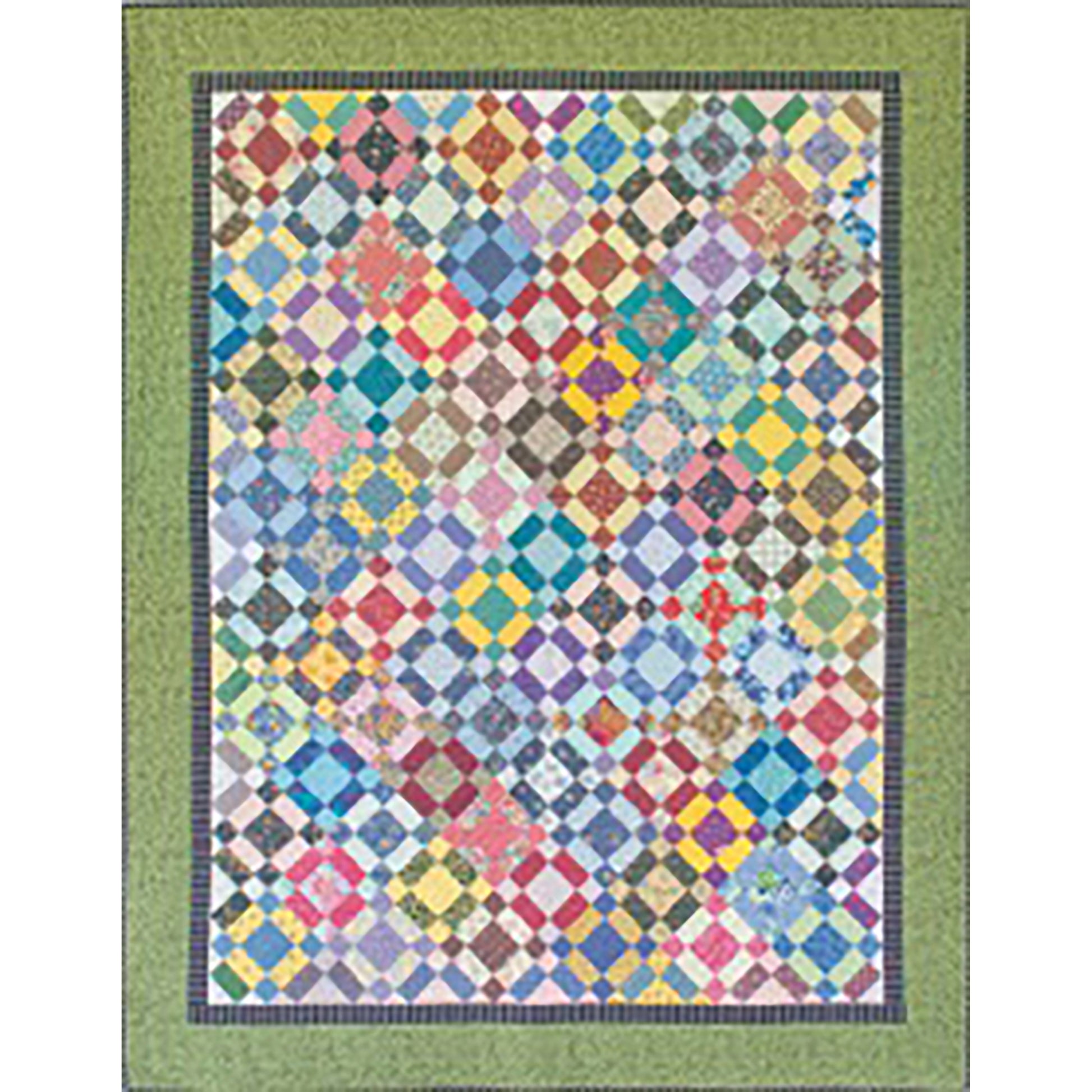 Puss in the Corner quilt pattern is a fun scrap pattern with diamonds outlined with other fabric.