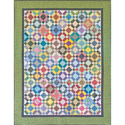 Puss in the Corner quilt pattern is a fun scrap pattern with diamonds outlined with other fabric.