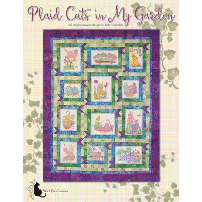 Plaid Cats in My Garden BOM Quilt BCC-238e - Downloadable Pattern