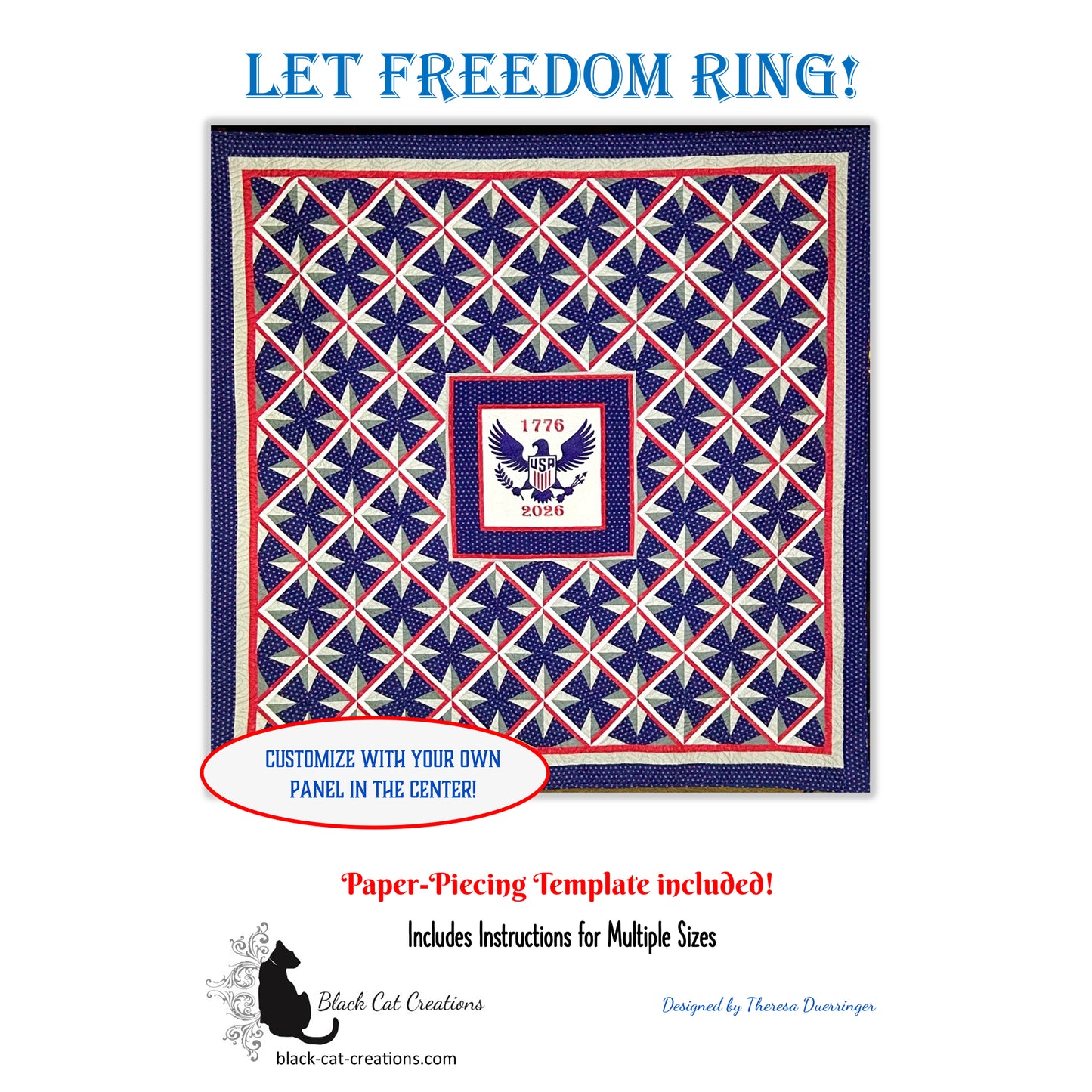 Image of pattern for Let Freedom Ring quilt.
