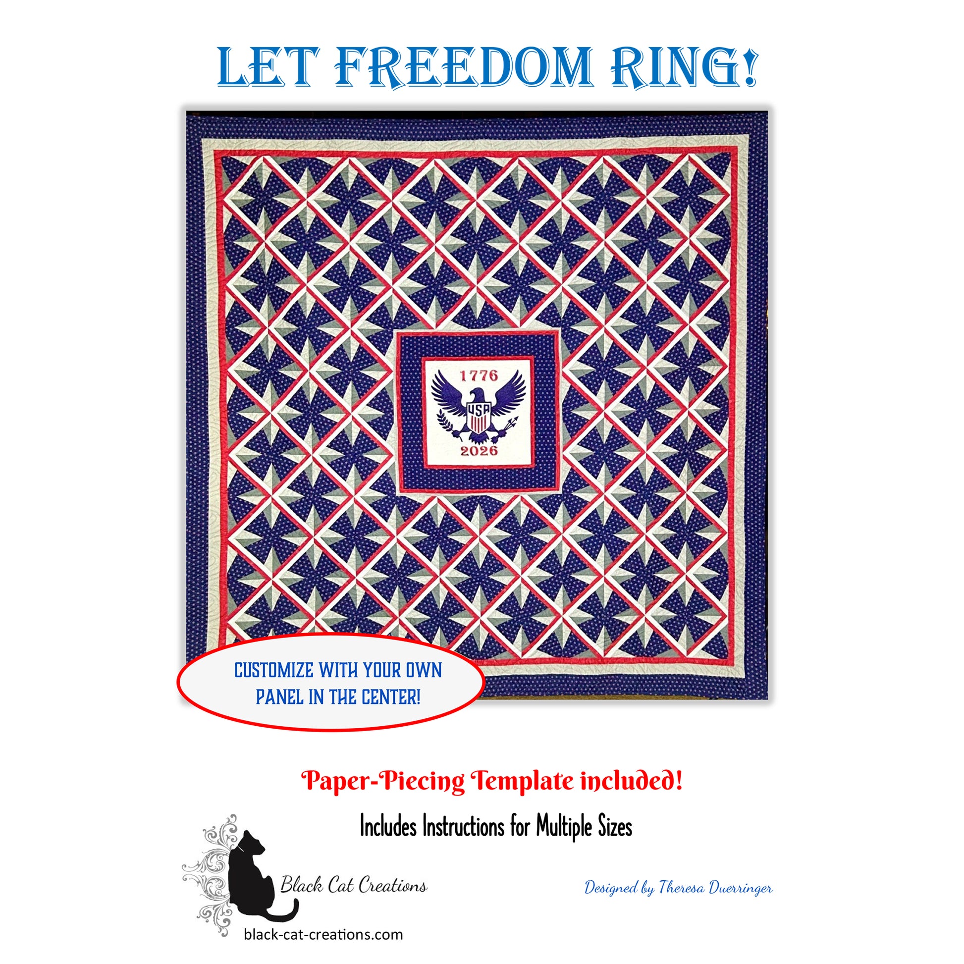 Image of pattern for Let Freedom Ring quilt.