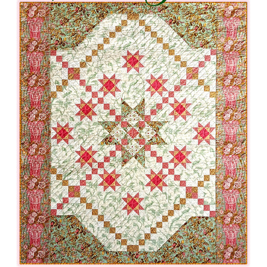 Victoria's Garden quilt features a simple medallion design with stars all around interlaced with some chains. So romantic! 