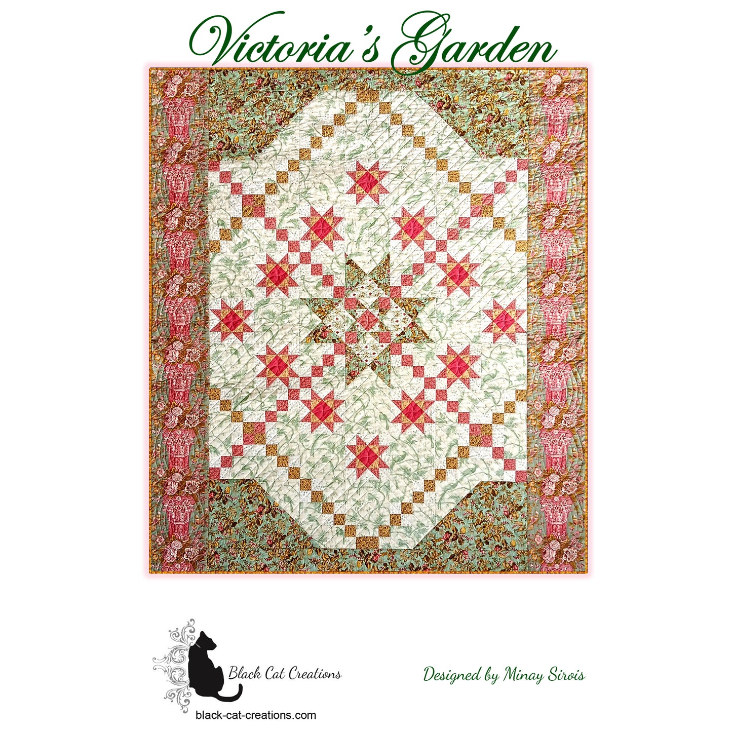 Cover image of pattern for Victoria's Garden quilt.