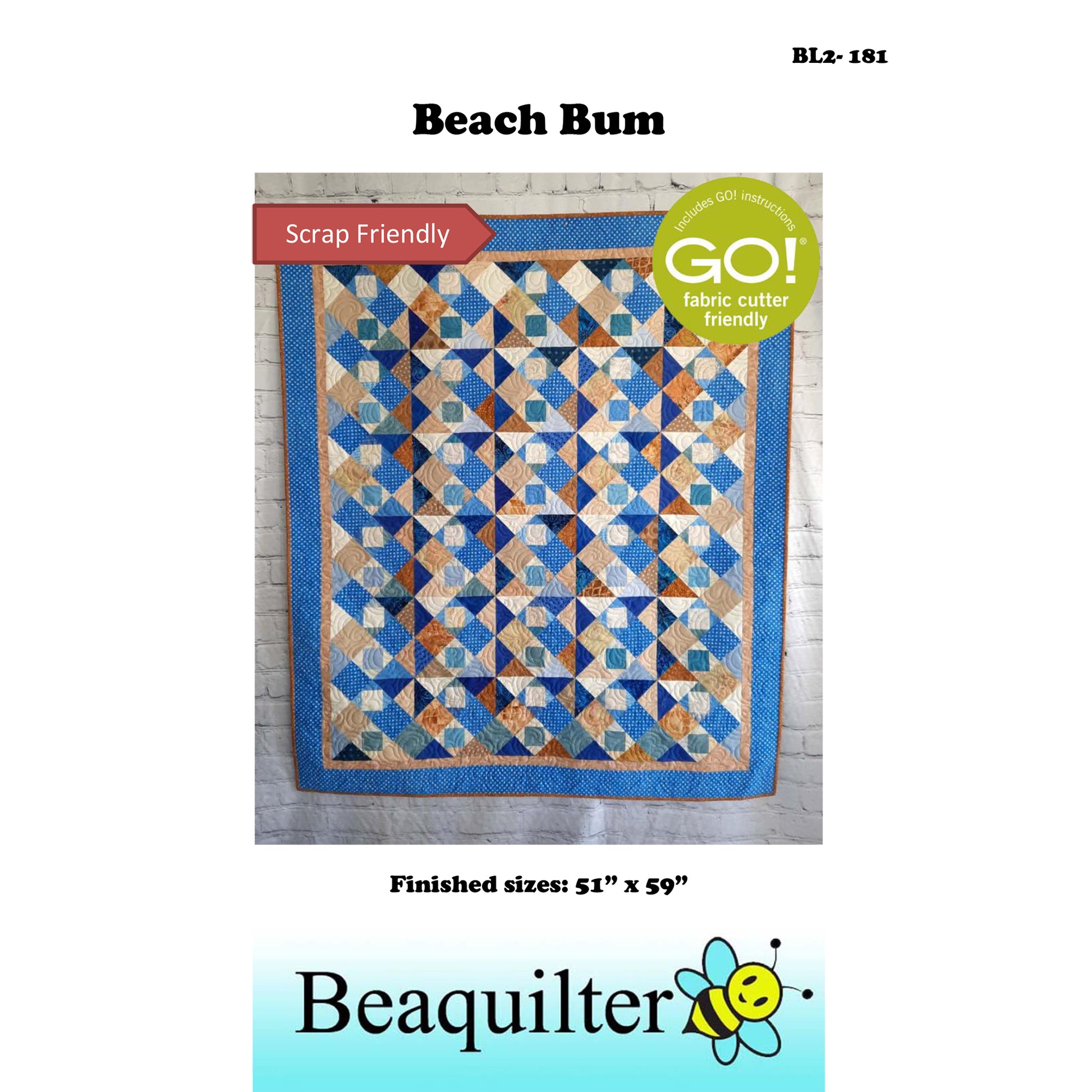 Cover image of pattern for Beach Bum quilt.