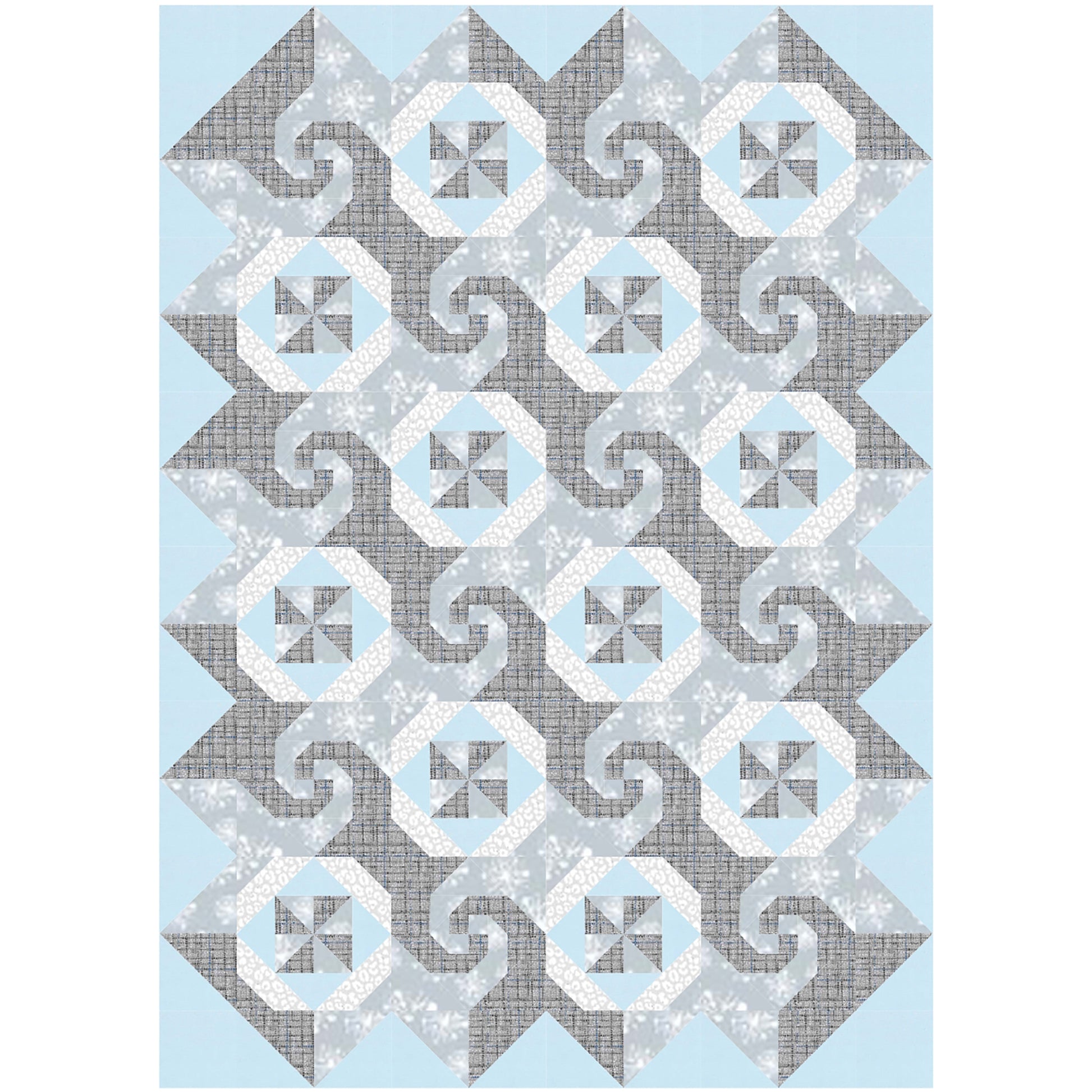 Cafe Latte quilt features squares of swirls, like on a latte made at a shop, pinwheel blocks, and thimble looking blocks.