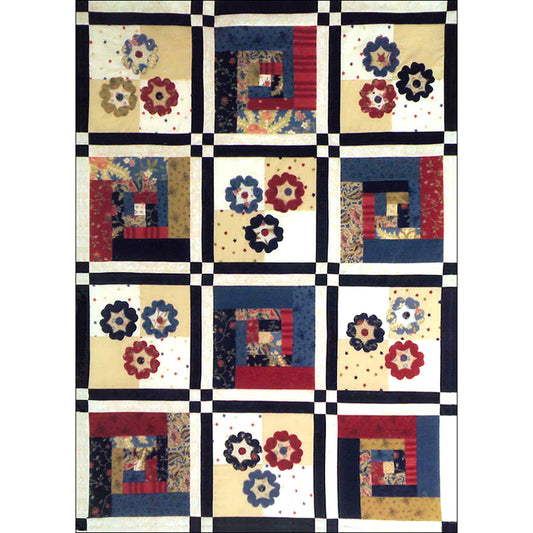 Cabins & Posies Quilt BS2-239e - Downloadable Pattern