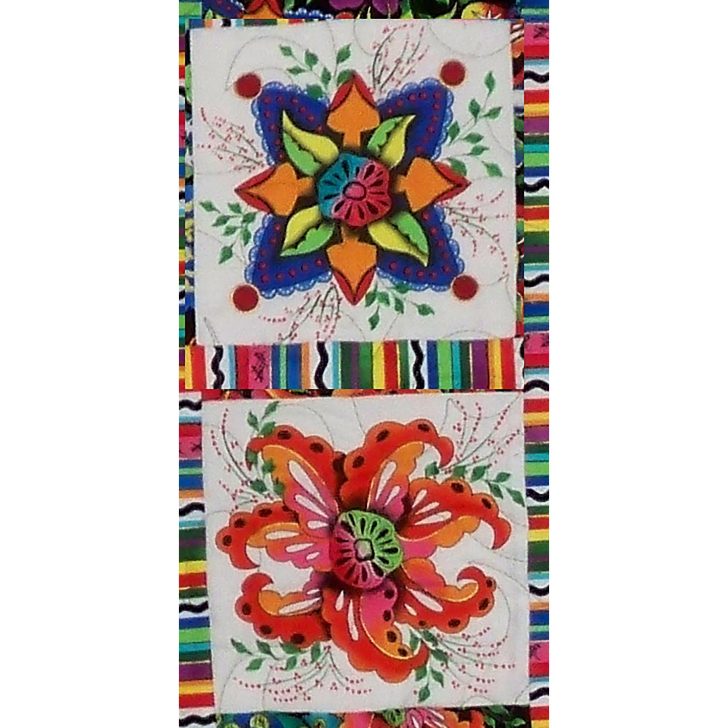 Ibiza Flowers Table Topper or Wall Hanging Quilt Pattern BS2-267 - Paper Pattern