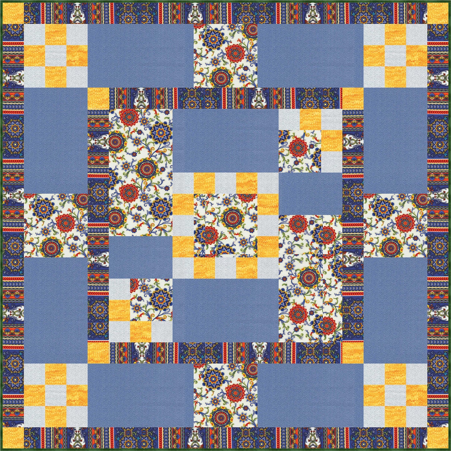 Ibiza Flowers Table Topper or Wall Hanging Quilt Pattern BS2-267 - Paper Pattern