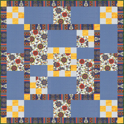 Ibiza Flowers Table Topper or Wall Hanging Quilt Pattern BS2-267 - Paper Pattern