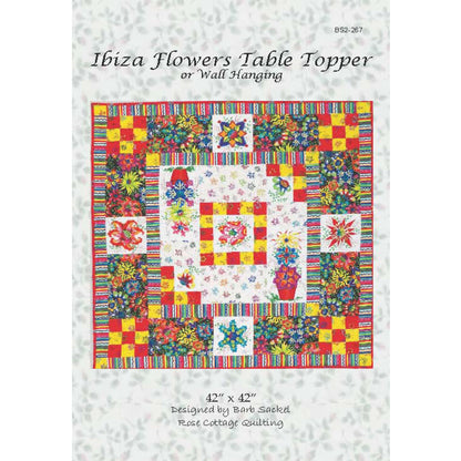 Ibiza Flowers Table Topper or Wall Hanging Quilt Pattern BS2-267 - Paper Pattern
