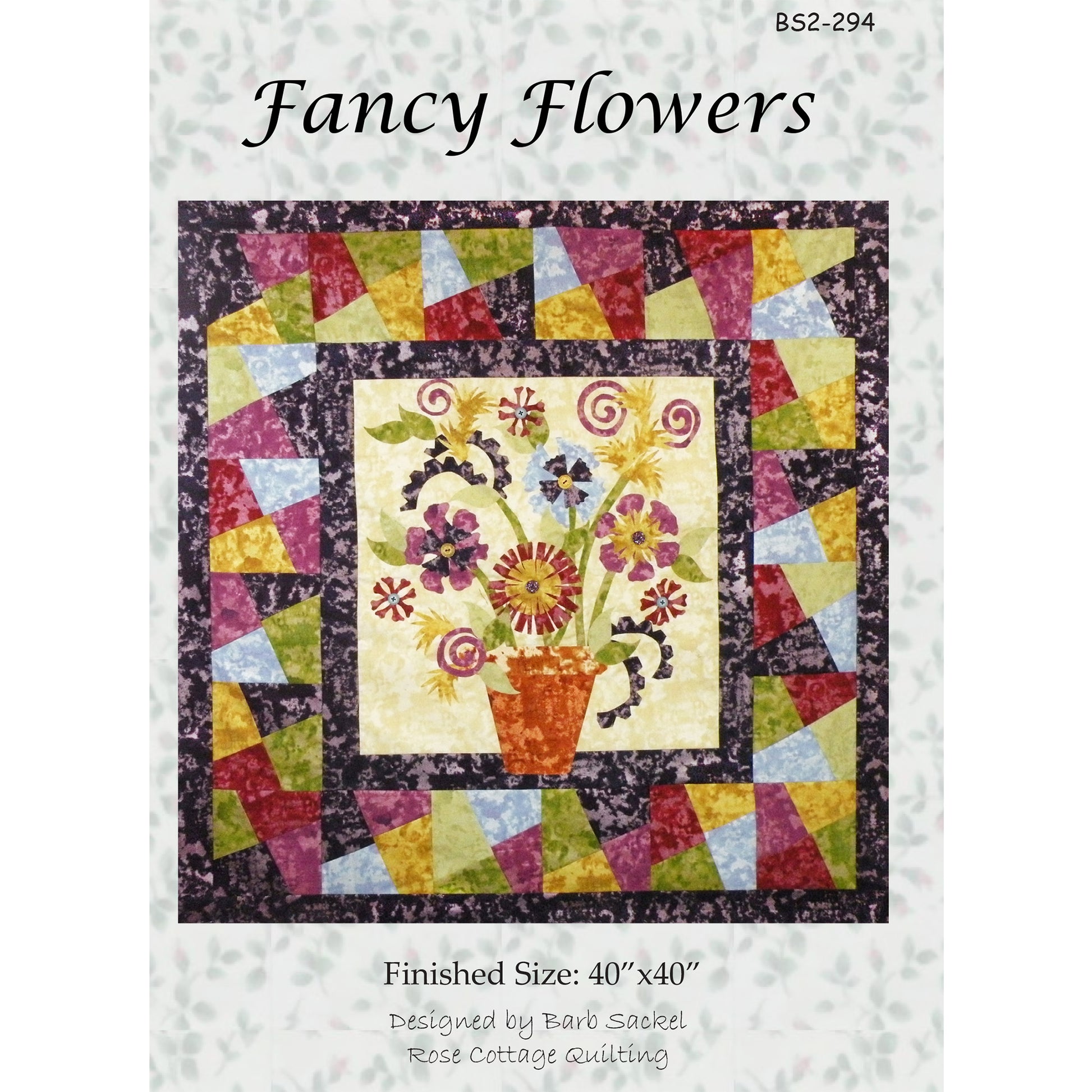 Cover image of pattern for Fancy Flowers quilt.