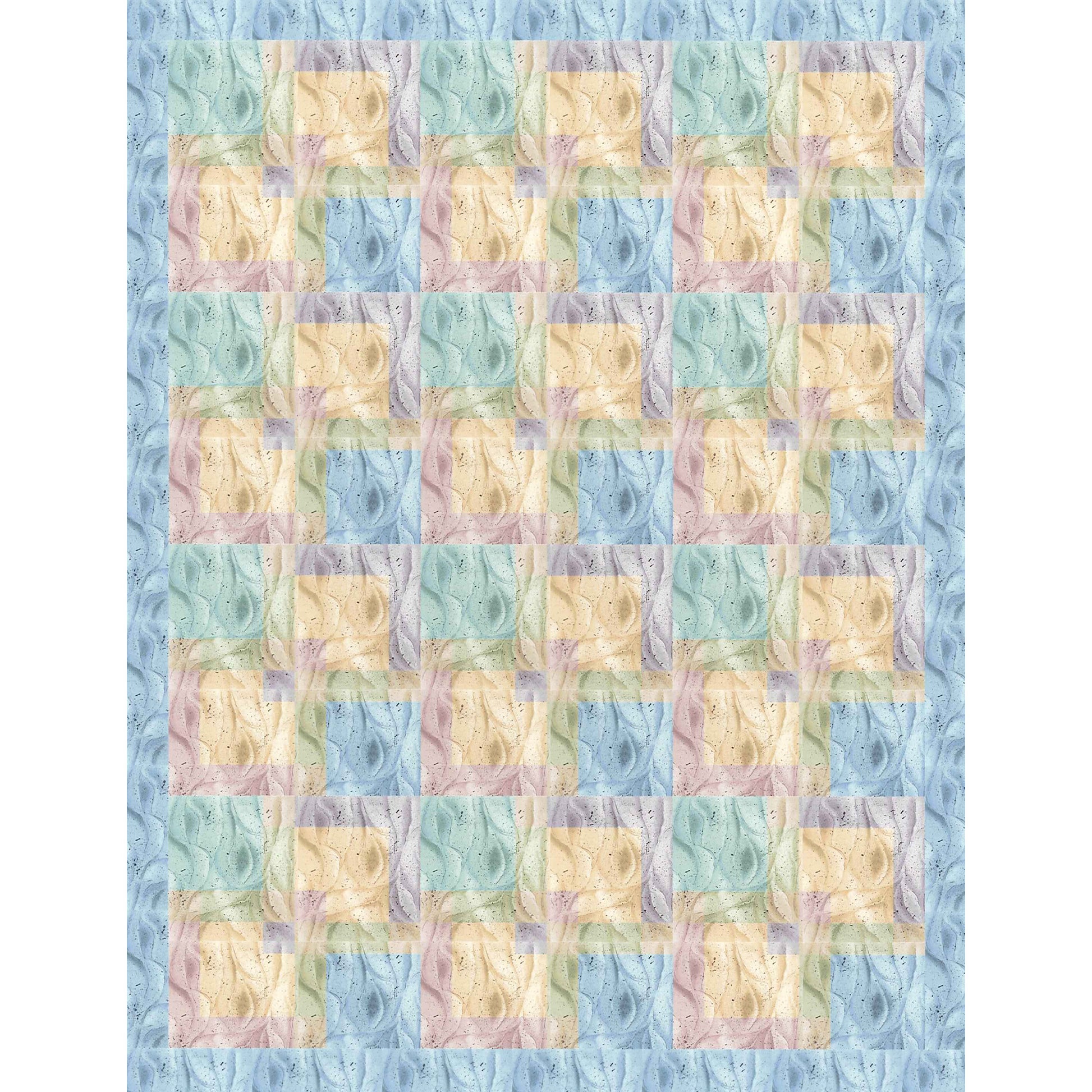 Barb Sackel's Tropical Bungalow quilt represents your tropical island vacation with the wavy designed fabric used in this example.