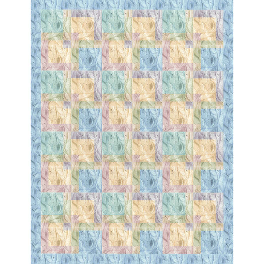 Barb Sackel's Tropical Bungalow quilt represents your tropical island vacation with the wavy designed fabric used in this example.