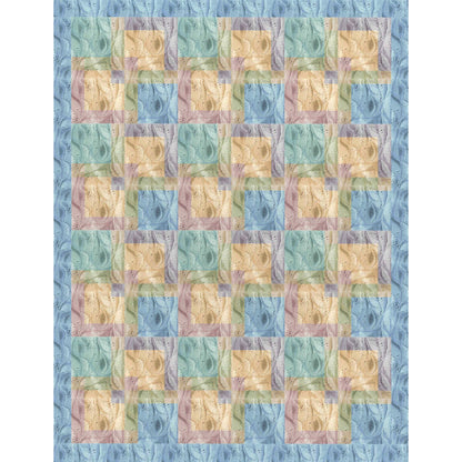 Barb Sackel's Tropical Bungalow quilt represents your tropical island vacation with the wavy designed fabric used in this example.