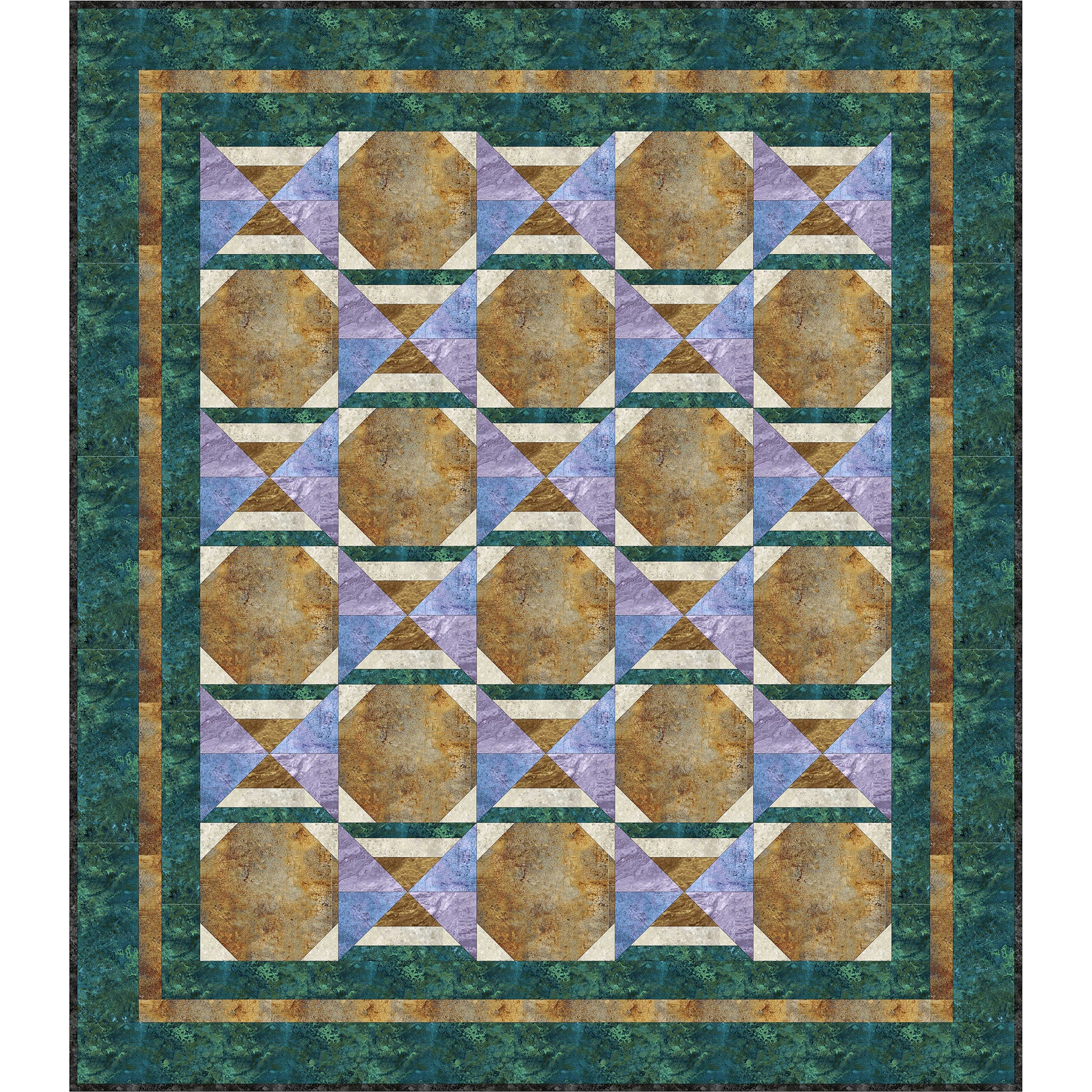 The Beach Fun quilt is a two-block quilt that showcases a generous size of your favorite fabric.