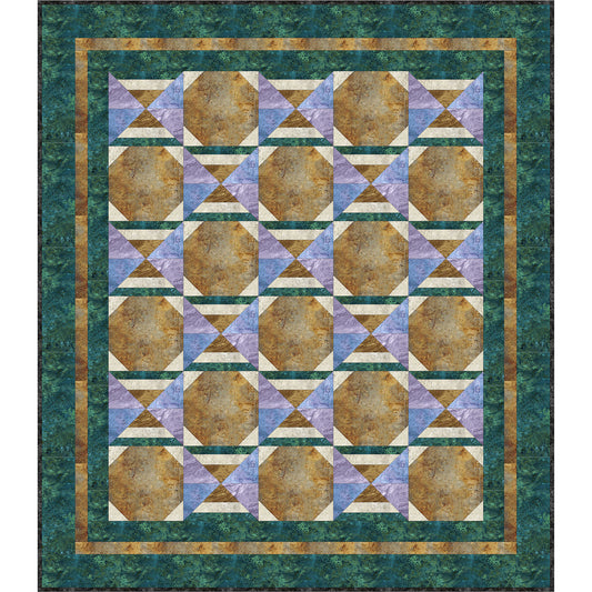 The Beach Fun quilt is a two-block quilt that showcases a generous size of your favorite fabric.