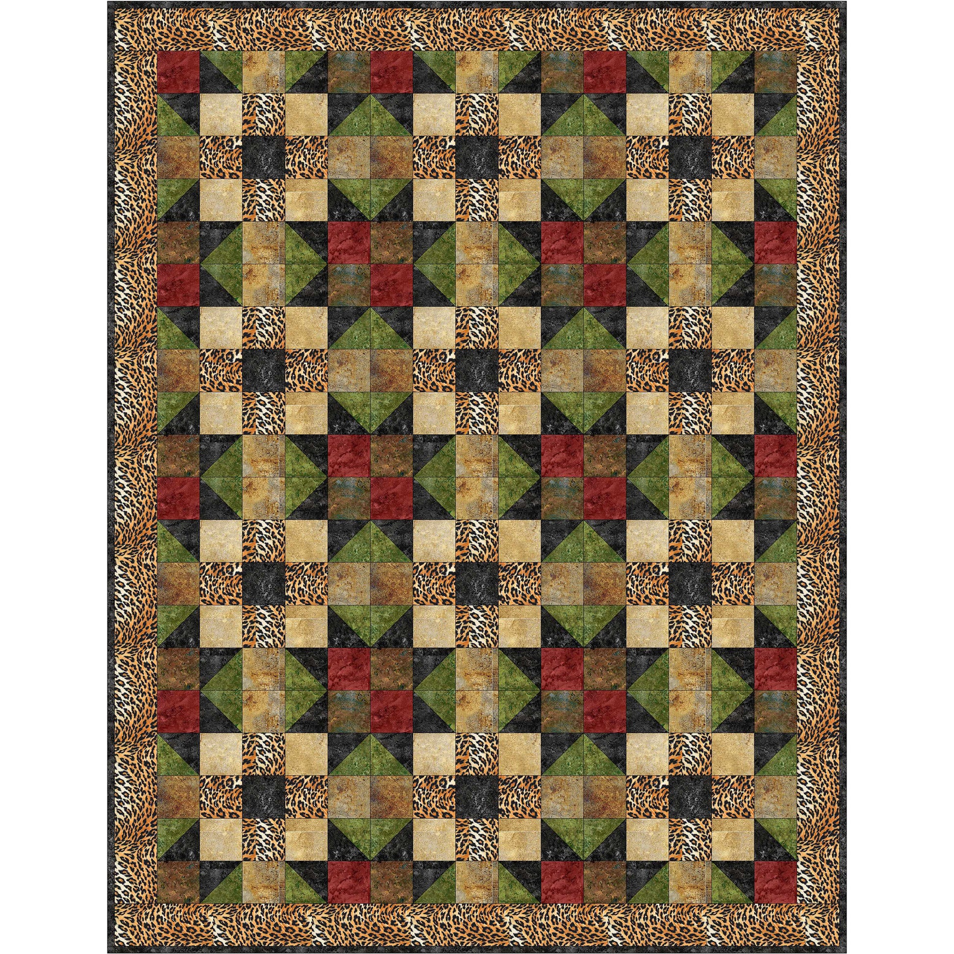 Don't you just love some stars in your quilts? Add wild animal prints when making the Safari Fun quilt and turn this into an exotic quilt!