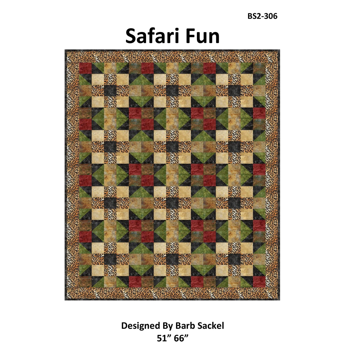 Cover image of pattern for Safari Fun quilt.