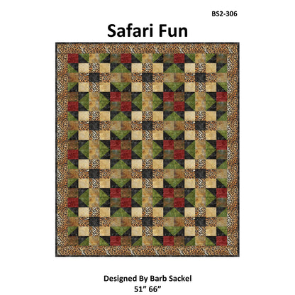Cover image of pattern for Safari Fun quilt.