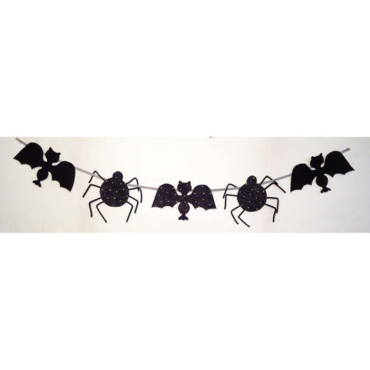 Bats and Spiders Garland with Bat Balloons BS2-339e - Downloadable Pattern