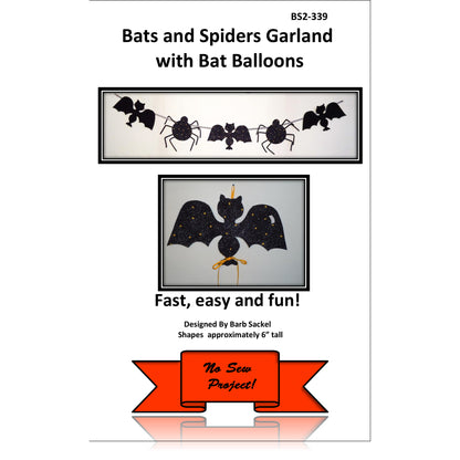 Bats and Spiders Garland with Bat Balloons BS2-339 - Paper Pattern