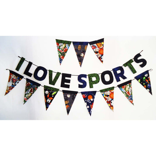 I Love Sports Garland with Pennants Pattern BS2-344 - Paper Pattern