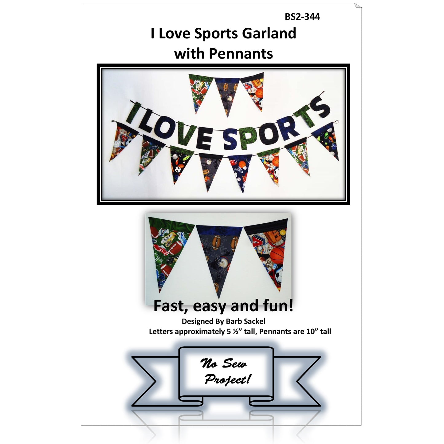 I Love Sports Garland with Pennants Pattern BS2-344 - Paper Pattern