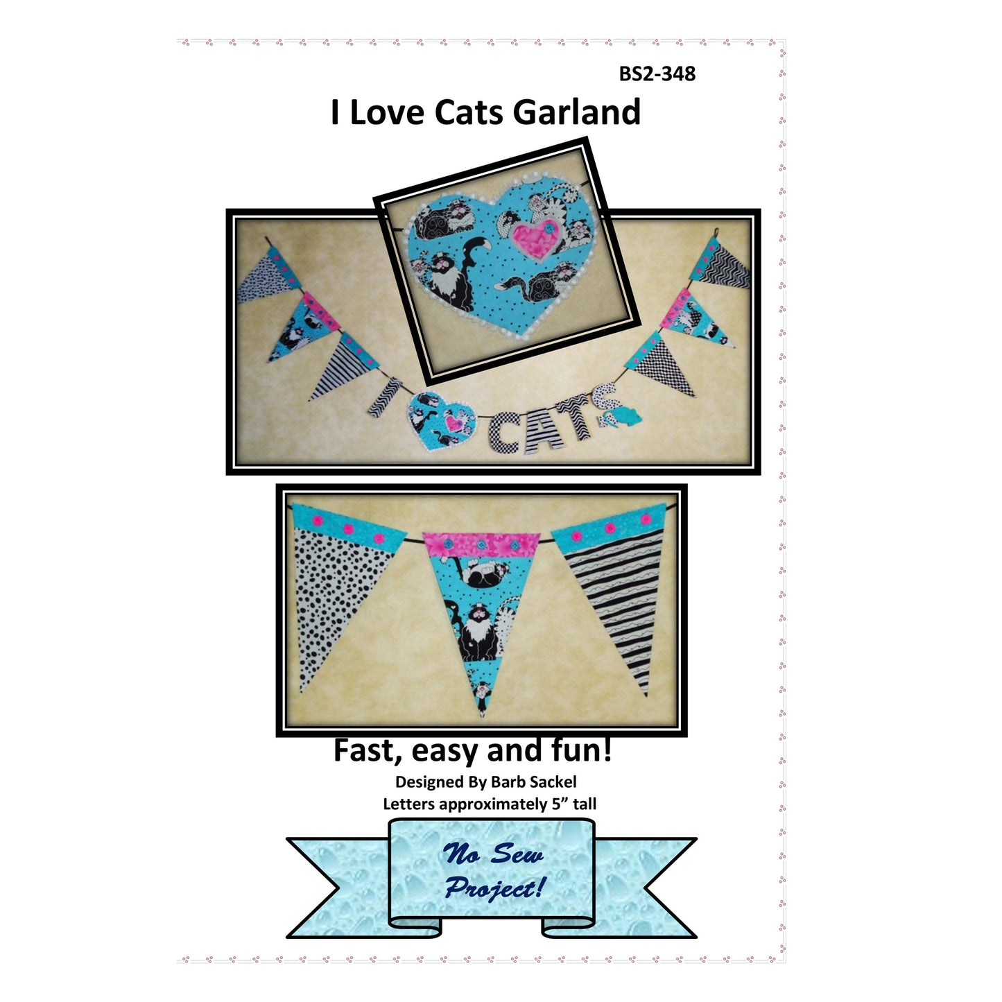 I Love Cats Garland Pattern BS2-348 - Paper Pattern