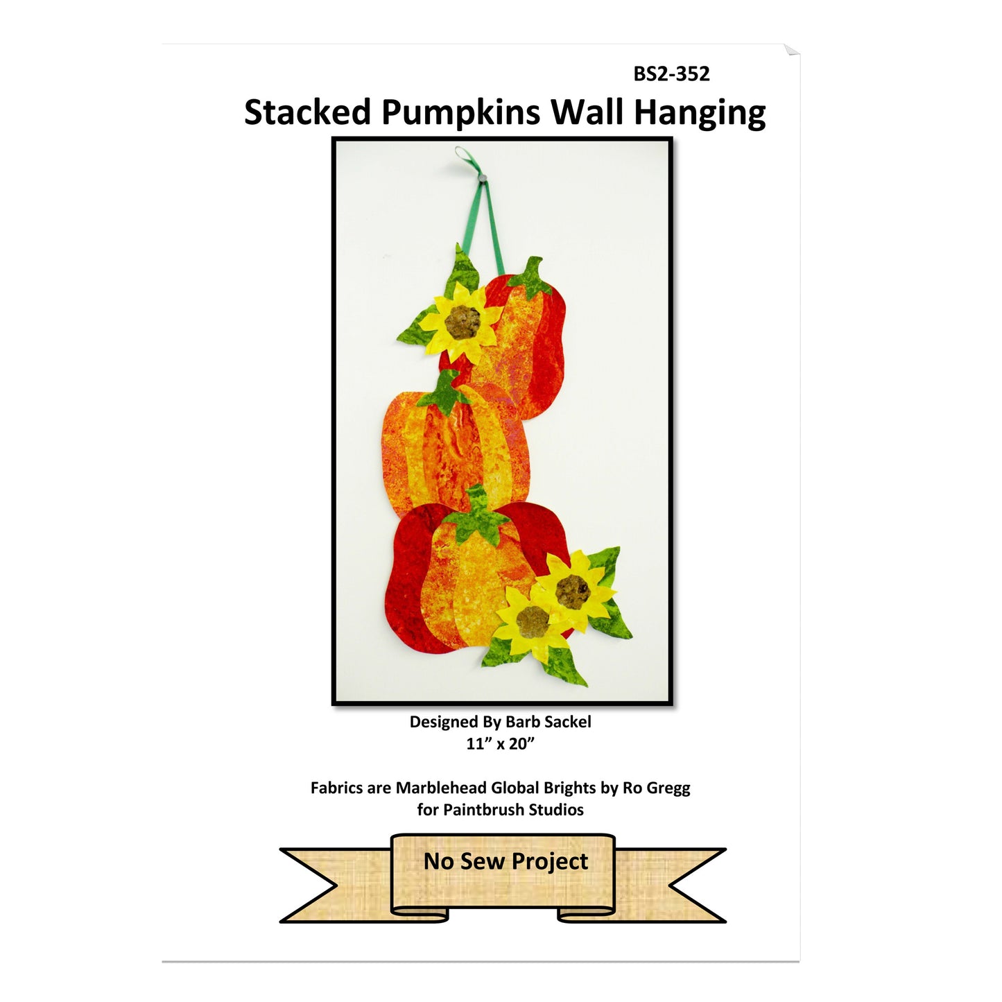 Stacked Pumpkins Wall Hanging Pattern BS2-352 - Paper Pattern