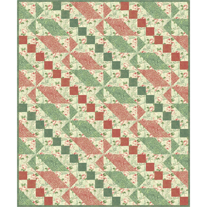 Fun quilt features diagonal rows of flattened stars and chains.