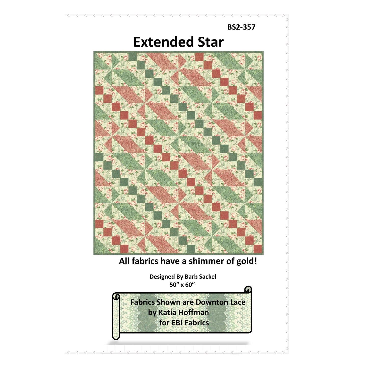 Cover image of pattern for Extended Star quilt.