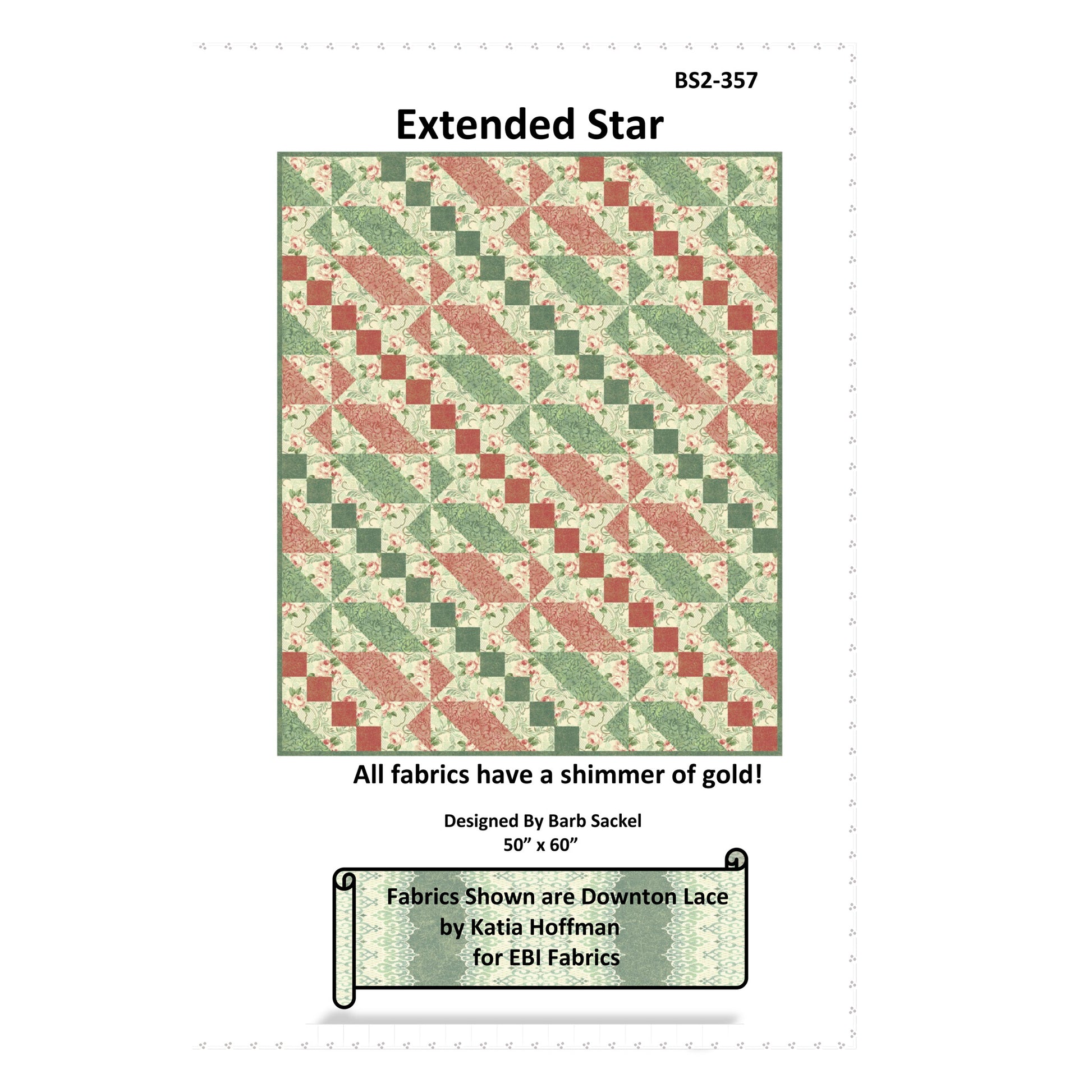 Cover image of pattern for Extended Star quilt.