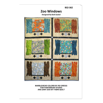 Cover image of pattern for Zoo Windows quilt.