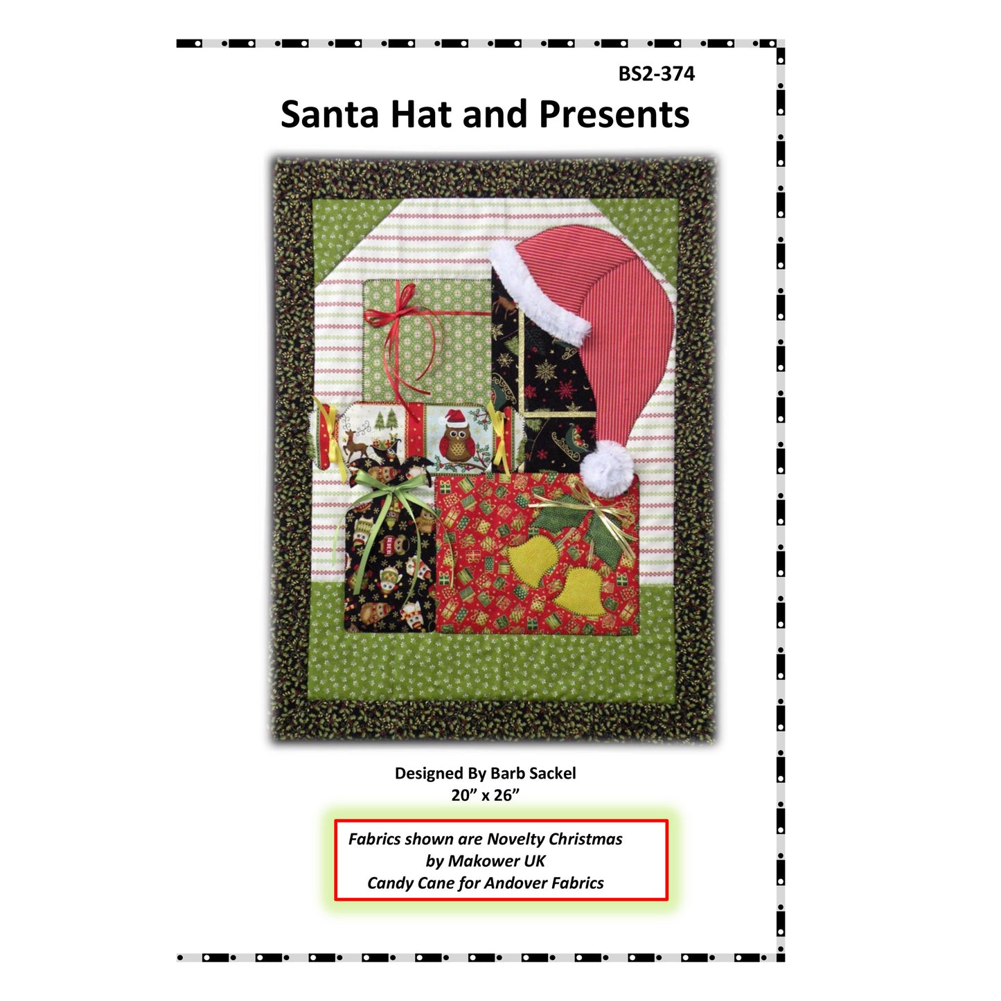 Cover image of pattern for Santa Hat and Presents quilt.