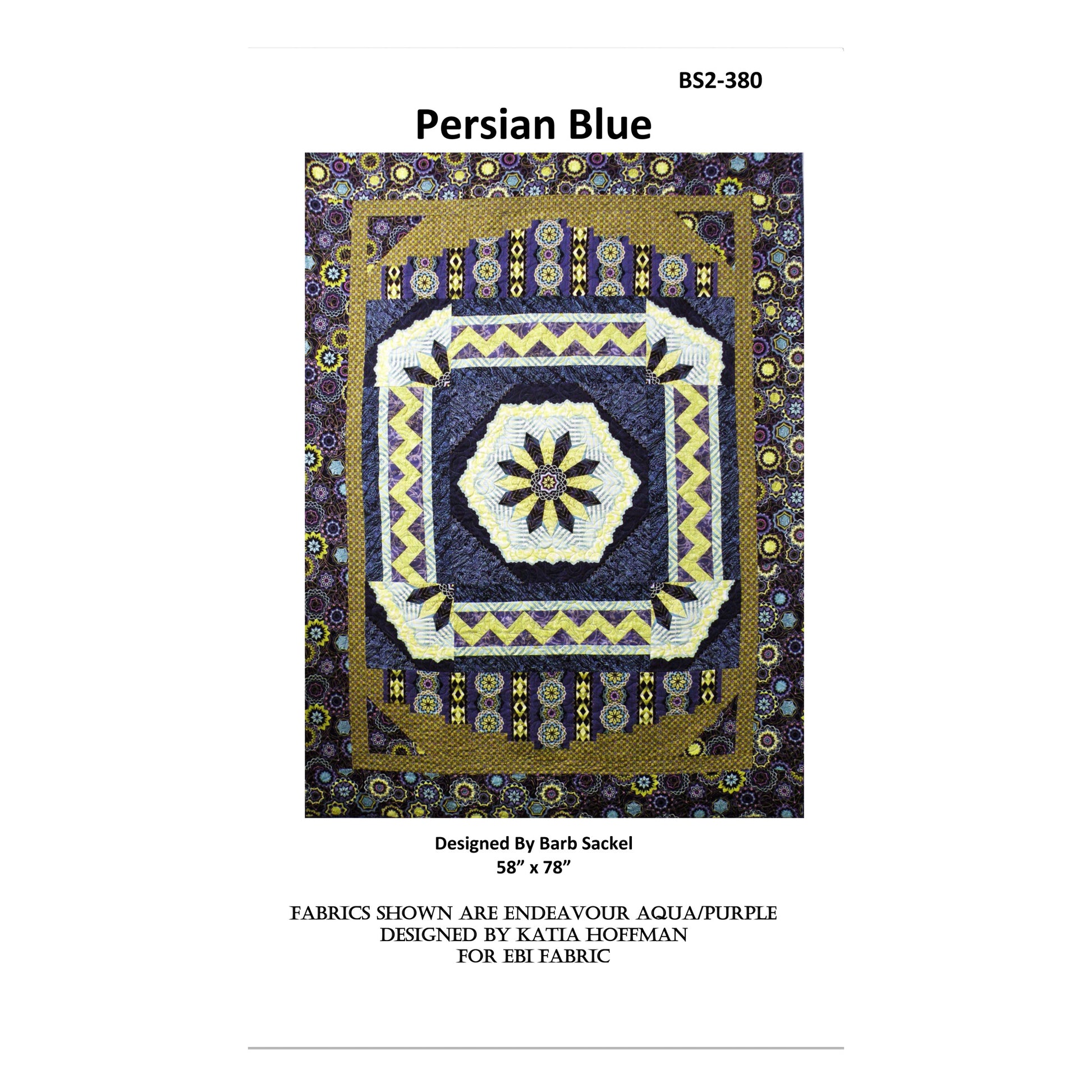 Cover image of pattern for Persian Blue quilt.