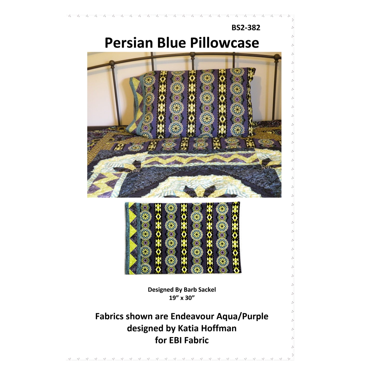Persian Blue Pillowcase Pattern BS2-382 - Paper Pattern