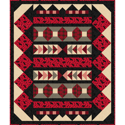 Fun quilt features different shapes to make a fun, eye catching quilt.