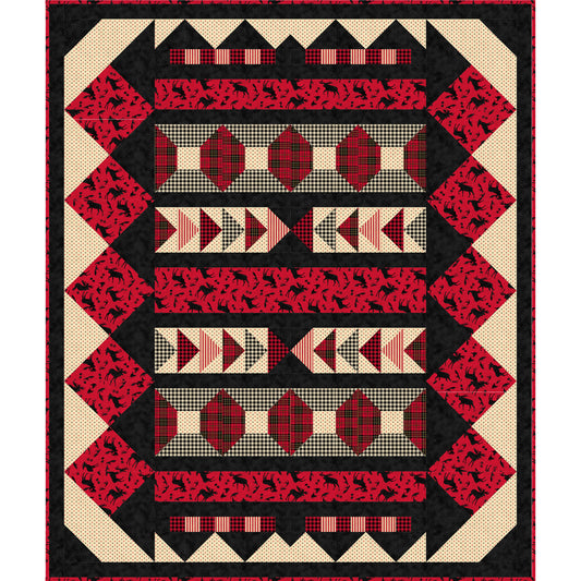 Fun quilt features different shapes to make a fun, eye catching quilt.