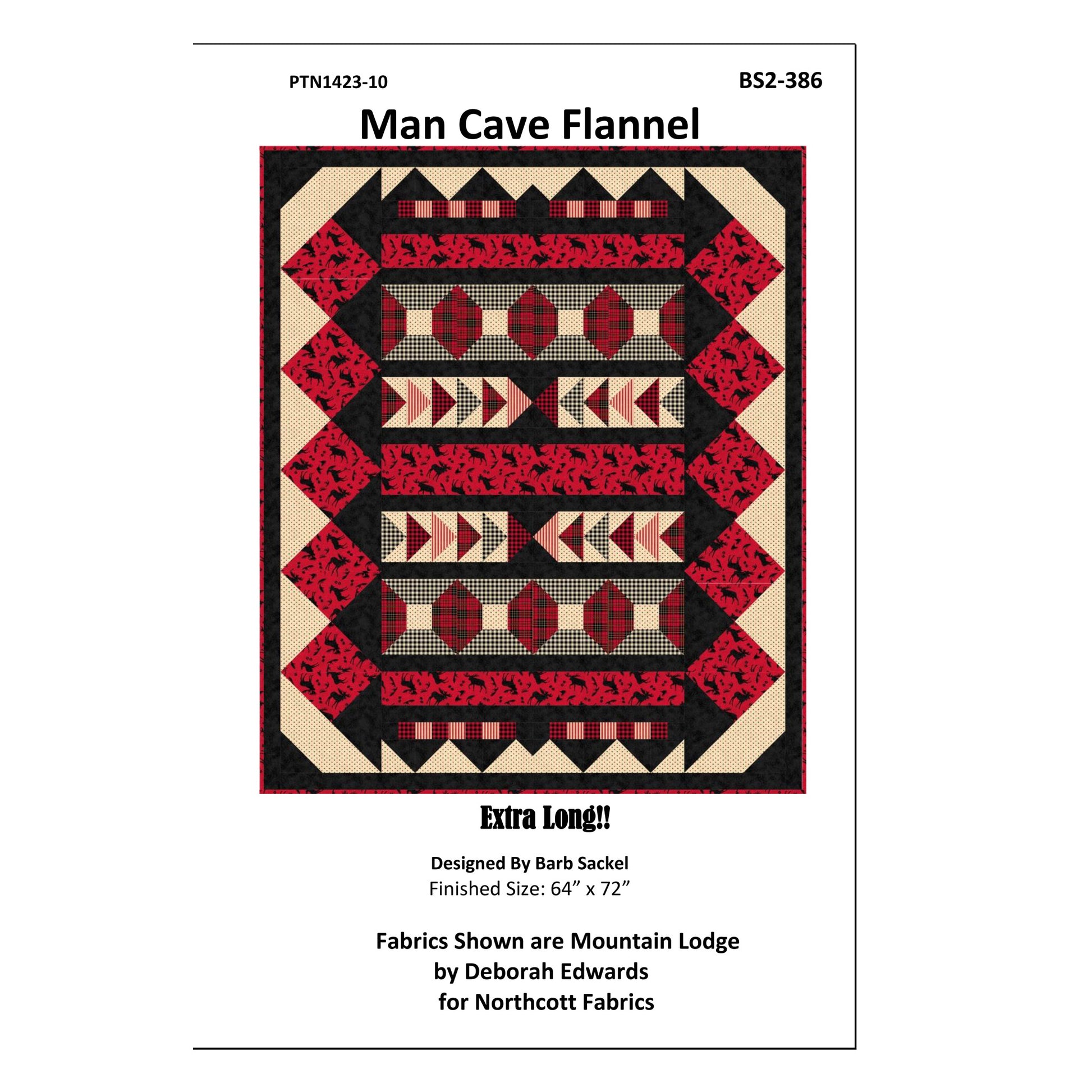 Cover image of pattern for Man Cave Flannel quilt.